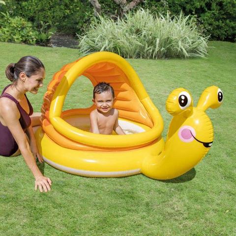 Piscina Infantil Caracol Preguiçoso 53L Amarelo Intex