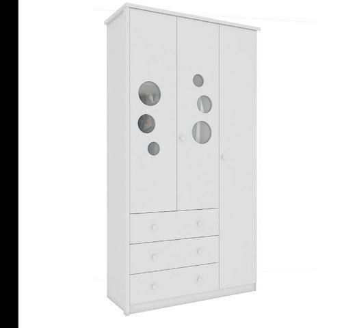 Frete Grátis* Roupeiro Infantil Guarda Roupas 3 Portas 3 Gavetas - Lipe *NOVO