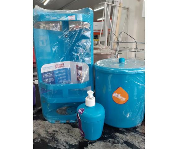Kit Acessorios Azul Para Seu Banheiro Cod. 1168