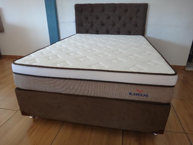 Cama Box Casal Ilhéus Molas Ensacadas com Cabeceira Estofada Super Luxo - Foto 3