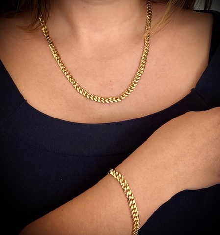 Conjunto em ouro 18k 70 gramas - Foto 5