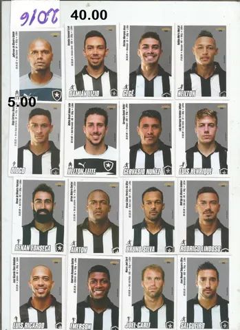 figurinhas time botafogo varios anos completos 