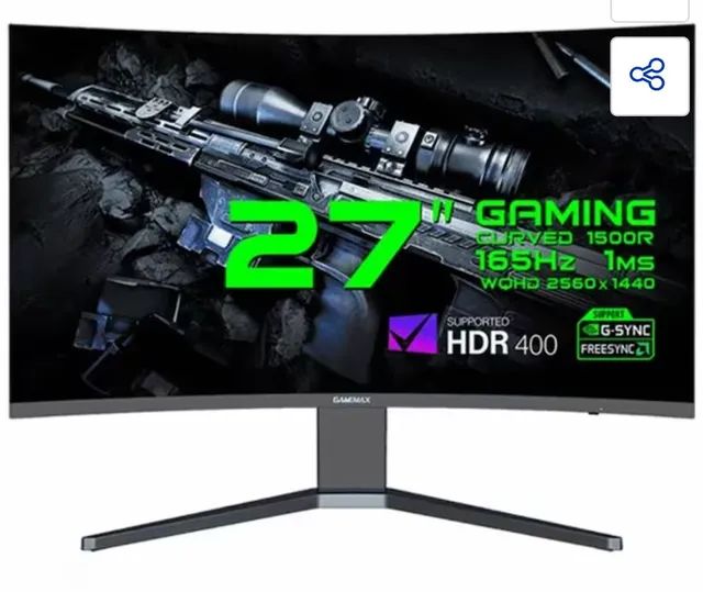 Monitor Gamemax WQHD 27 Curvo 165hz - Computadores e acessórios - Jardim  Presidente, Leme 1254534627