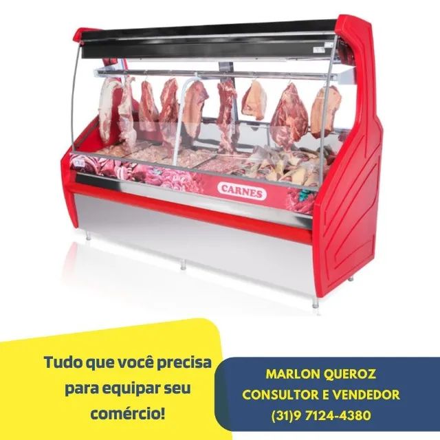 Balcao de Açougue 2M Vermelho Luxo
