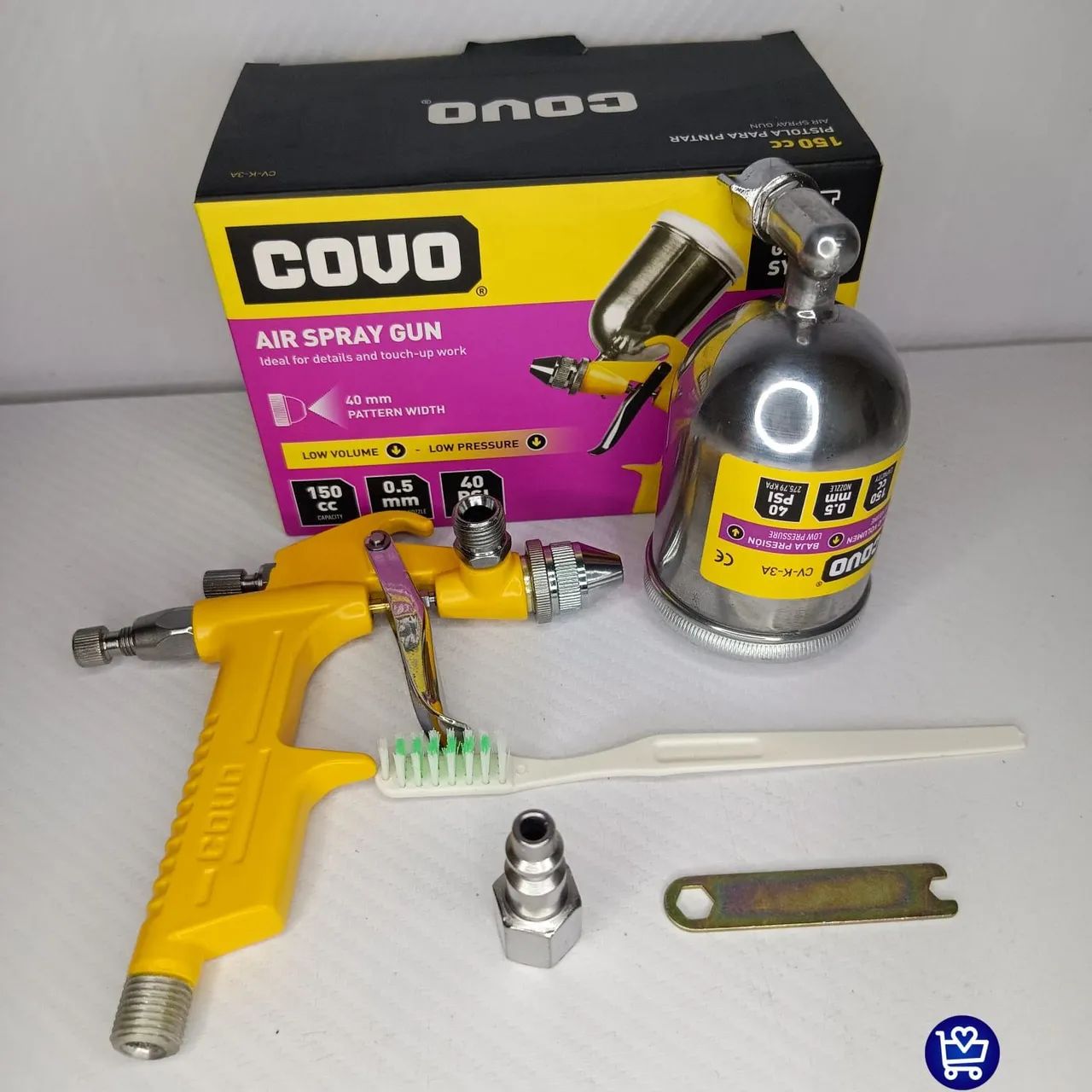 Pistola de Pintura Air Spray Gun Covo CV-K-3A - Gravity System - Foto 2