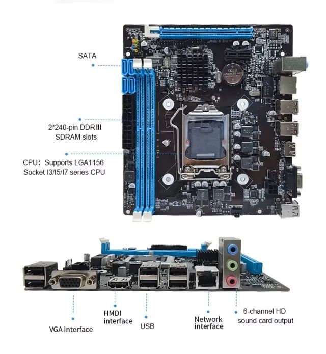 Placa Mãe H55 Lga 1156 Sata2.0 Pega Core I3/I5/I7 1ª Geração Ddr3 - Foto 4