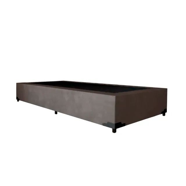 Base Box Solteiro Suede Marrom 38x88x188 - Foto 3