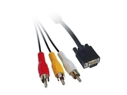 Cabo Conversor Adaptador Entra Vga Sai Rca S-video Pc Na Tv