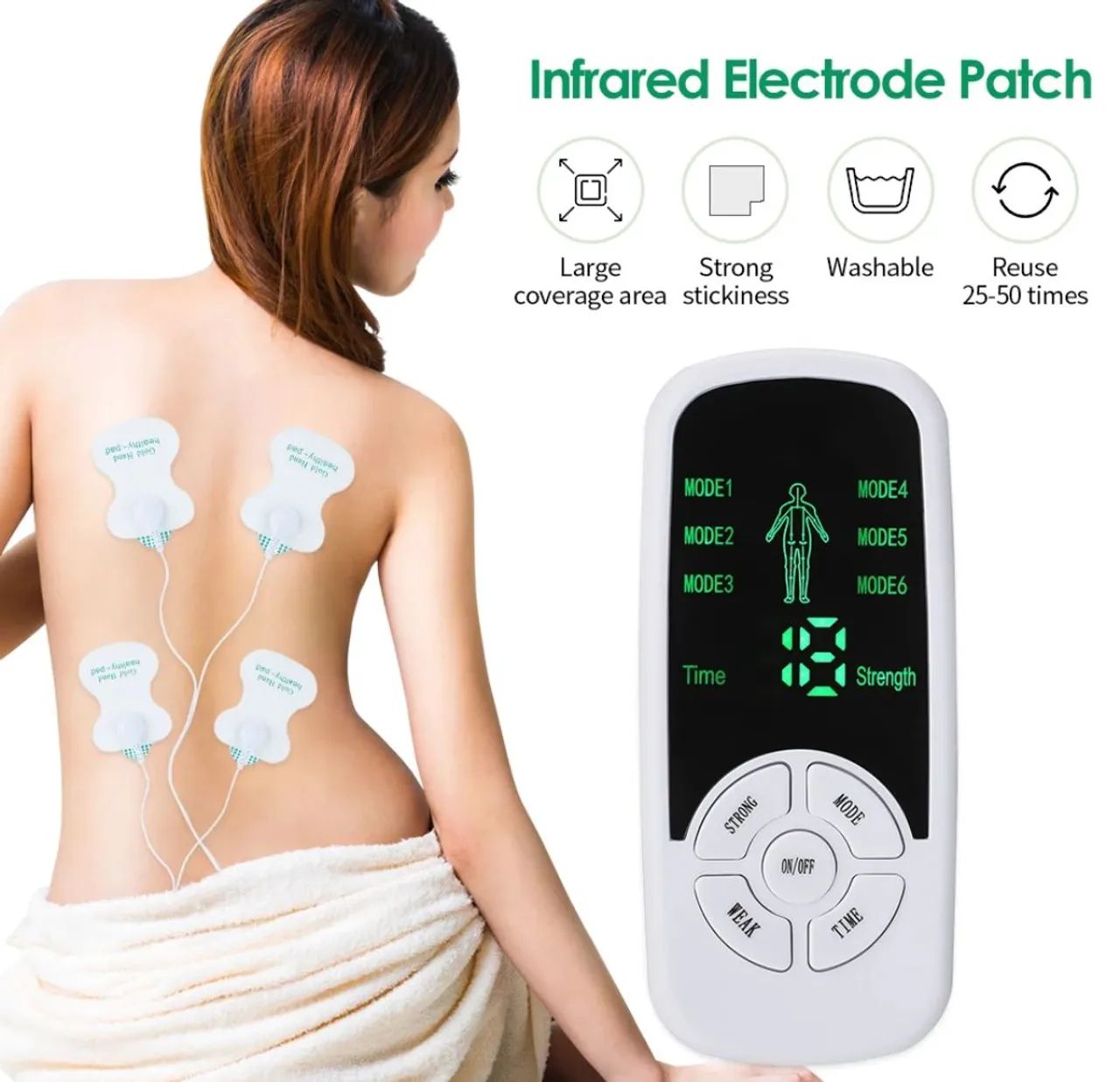 Tens Massageador Elétrico Portátil p/ Dores Musculares Terapia Acupuntura Top