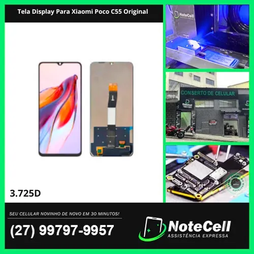 Tela Display Para Xiaomi Poco C55 Original- Instalação Expressa Em 30 Minutos!