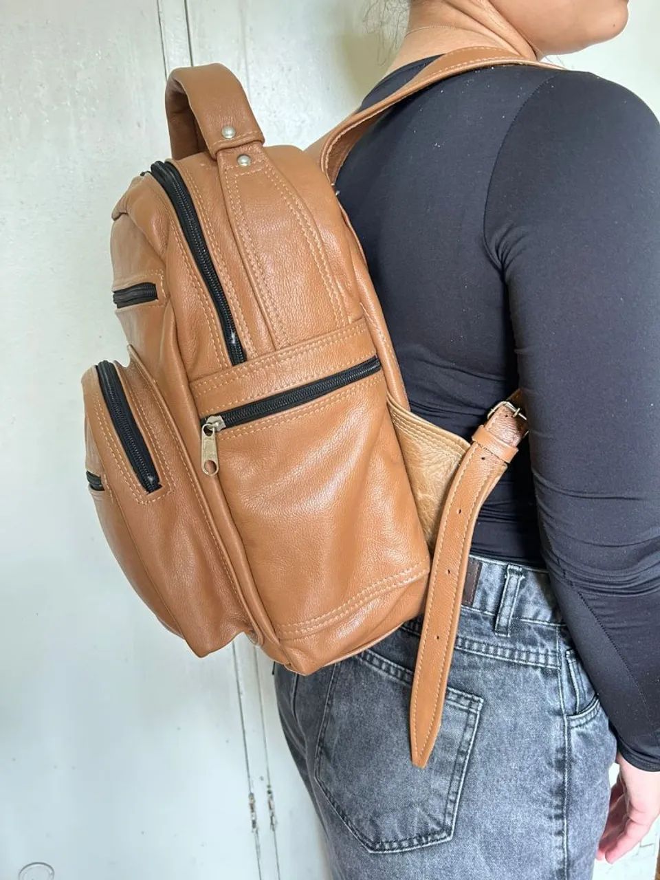 Mochila COURO Legítimo NOVA  - Foto 4