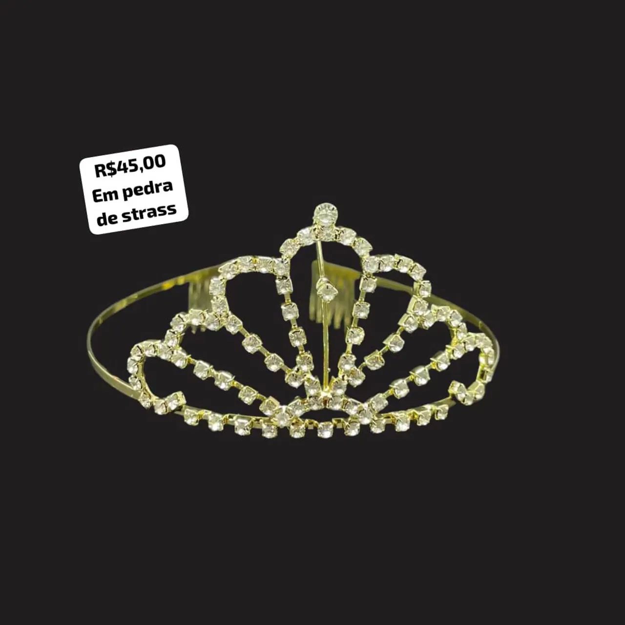 Tiara Coroa Strass - R$45,00 - Foto 3