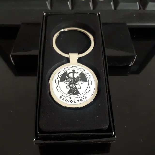 Radiologia - Chaveiro Cromado - Logotipo Resinado - Foto 3