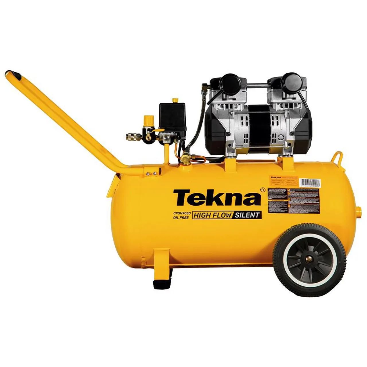 Compressor 50 Litros Silencioso 2,5 hp 9,1 Pés Isento de Óleo 1012303 TEKNA