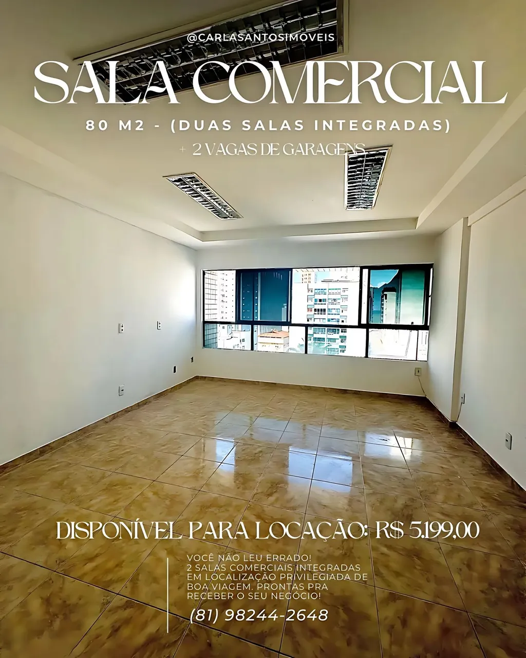 ALUGA-SE DUAS SALAS COMERCIAIS INTEGRADAS EM BOA VIAGEM VALOR IMPERDÍVEL: R$ 5.199!