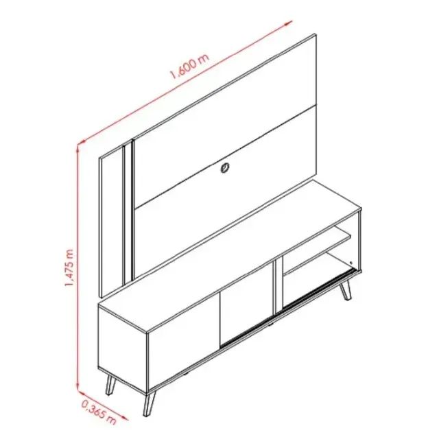 Conjunto Rack com painel cronos calacata off white (ate 65 polegadas) - Foto 3