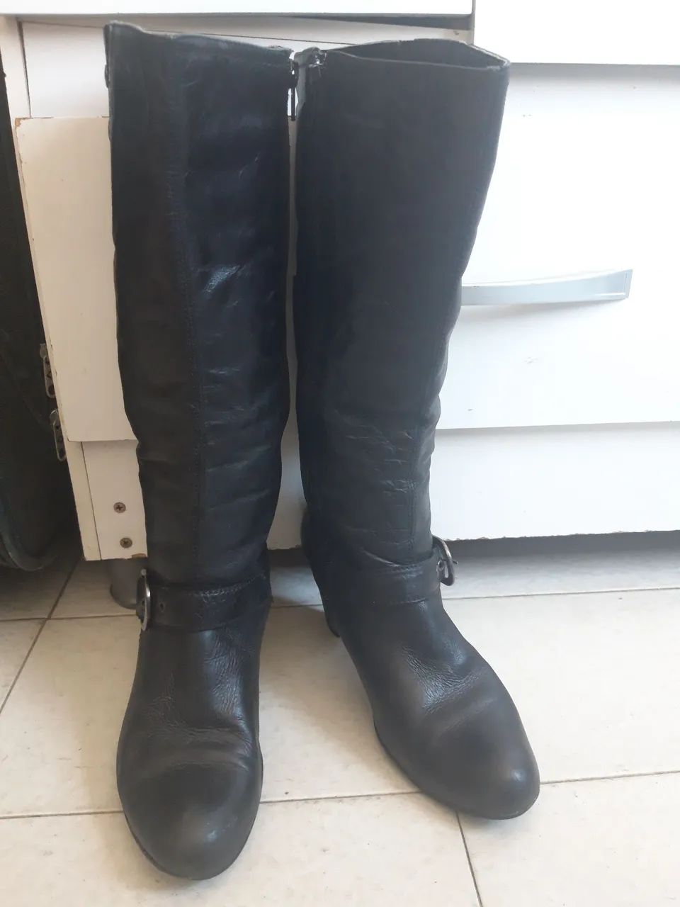 Botas couro de cano longo femininas  - Foto 2