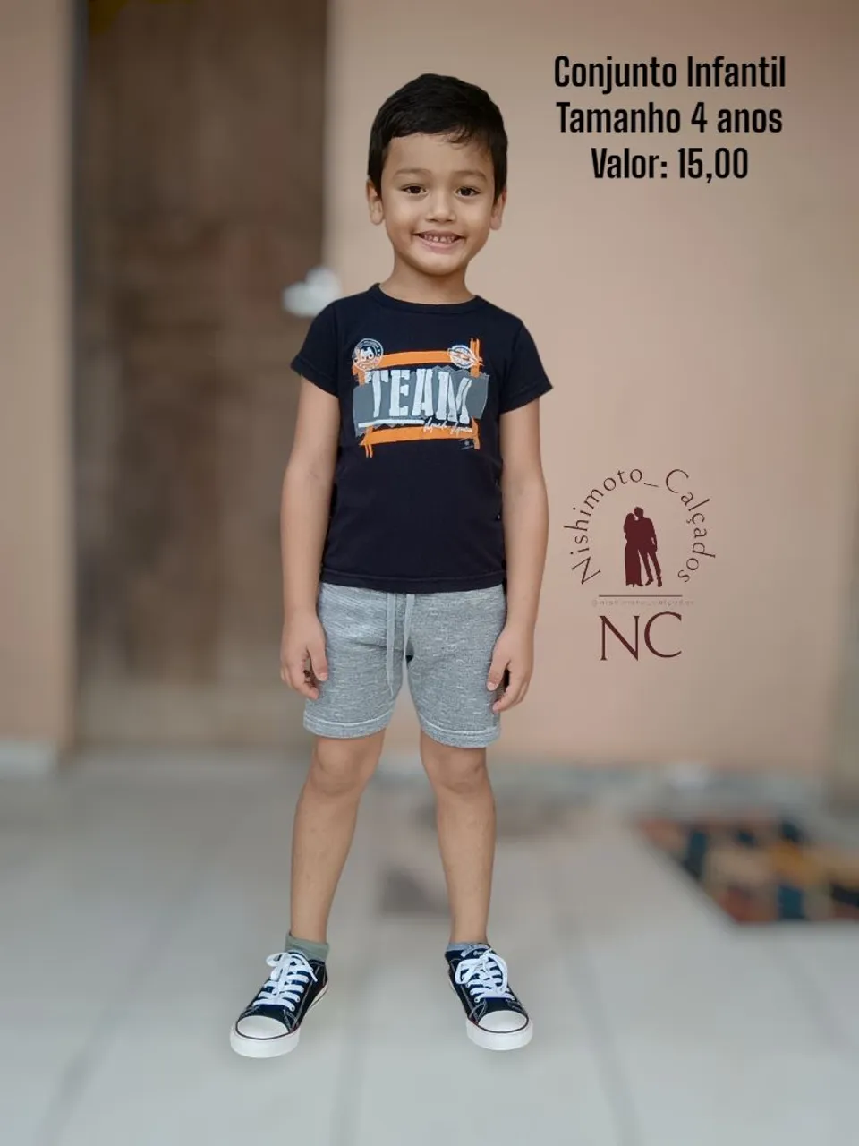 Conjunto Infantil - Shorts e Camiseta 'TEAM'