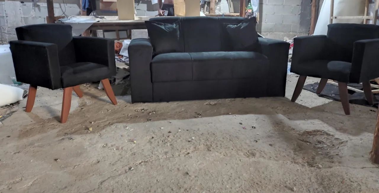 Conjunto Sofá 3 Lugares + 2 Poltronas várias cores / pague na entrega  - Foto 5