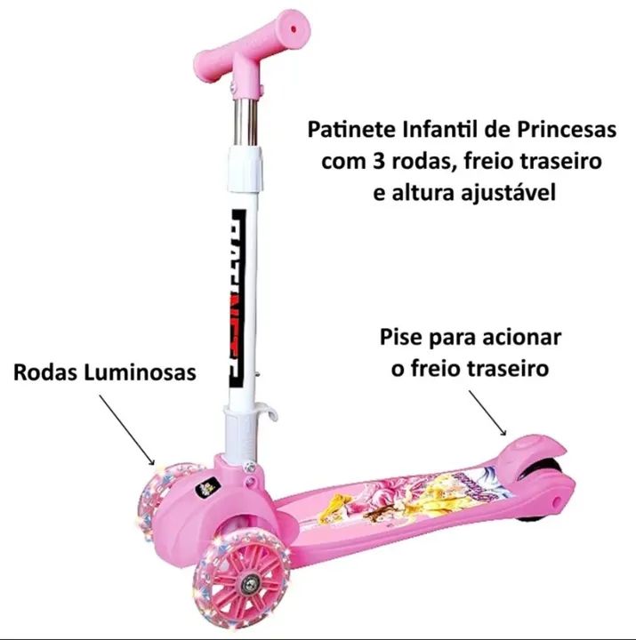 Patinete Infantil Princesas - Foto 2