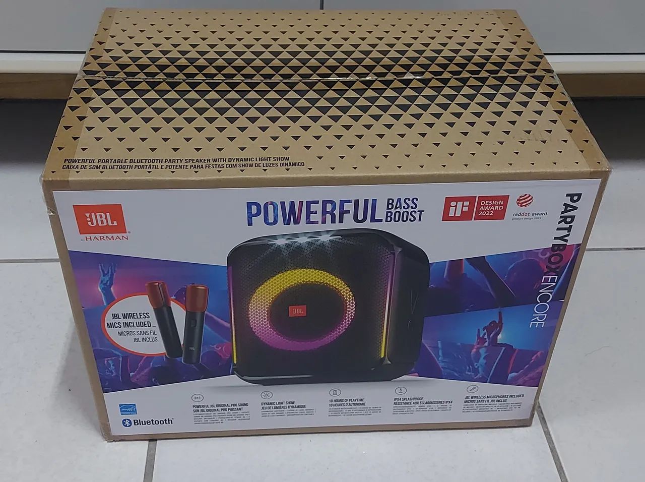 caixa som jbl partybox ENCORE nova lacrada com micro fone  - Foto 2