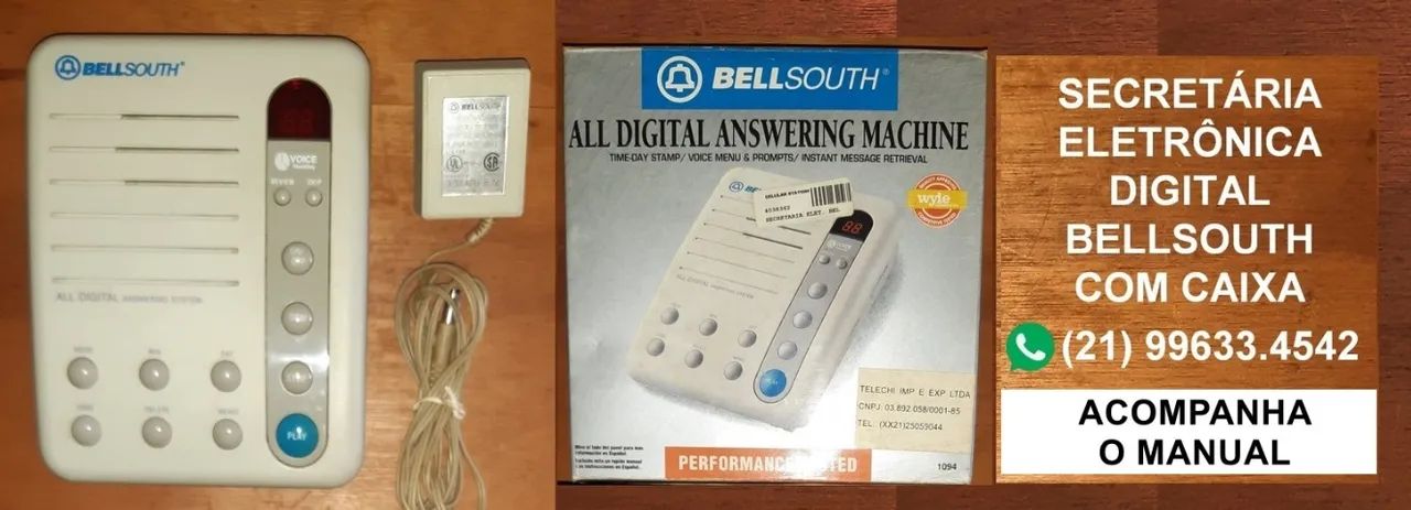 Secretária eletrônica digital Bellsouth com caixa e manual. - Foto 2