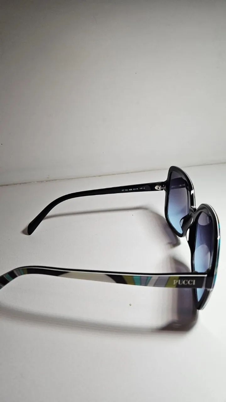 Oculos De Sol Feminino Emílio Pucci ( Original ) Espelho Azul-celeste  - Foto 2