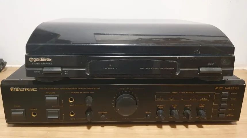 Toca disco de Vinil Gradiente e Amplificador Unic AC 1400 - Foto 2