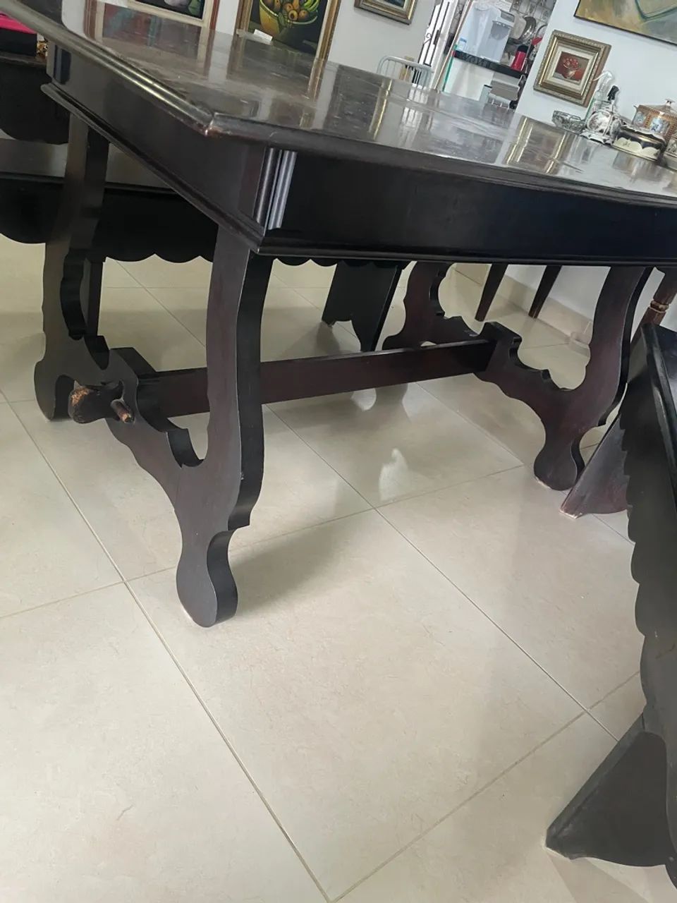 Mesa de Jantar Rústica com Bancos - Foto 3