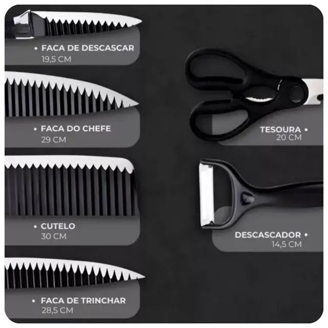 Kit 6 Peças Facas Antiaderente, ! PAGUE NA ENTREGA ! - Foto 5