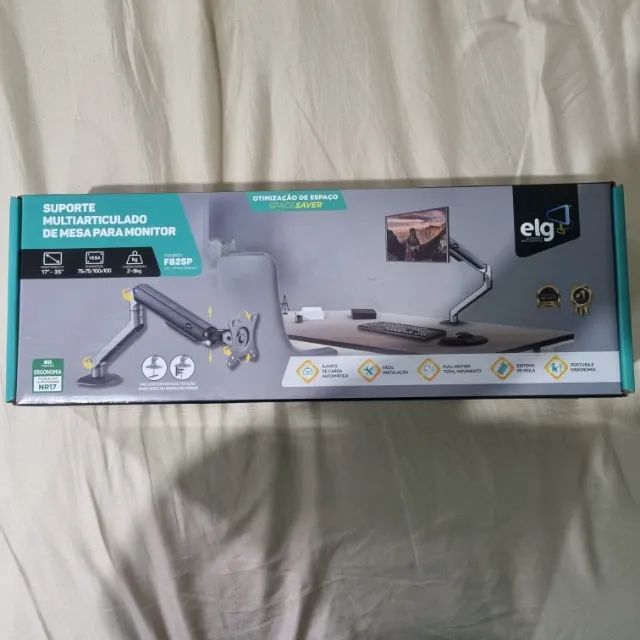Suporte Monitor F82SP ELG Cinza NOVO!