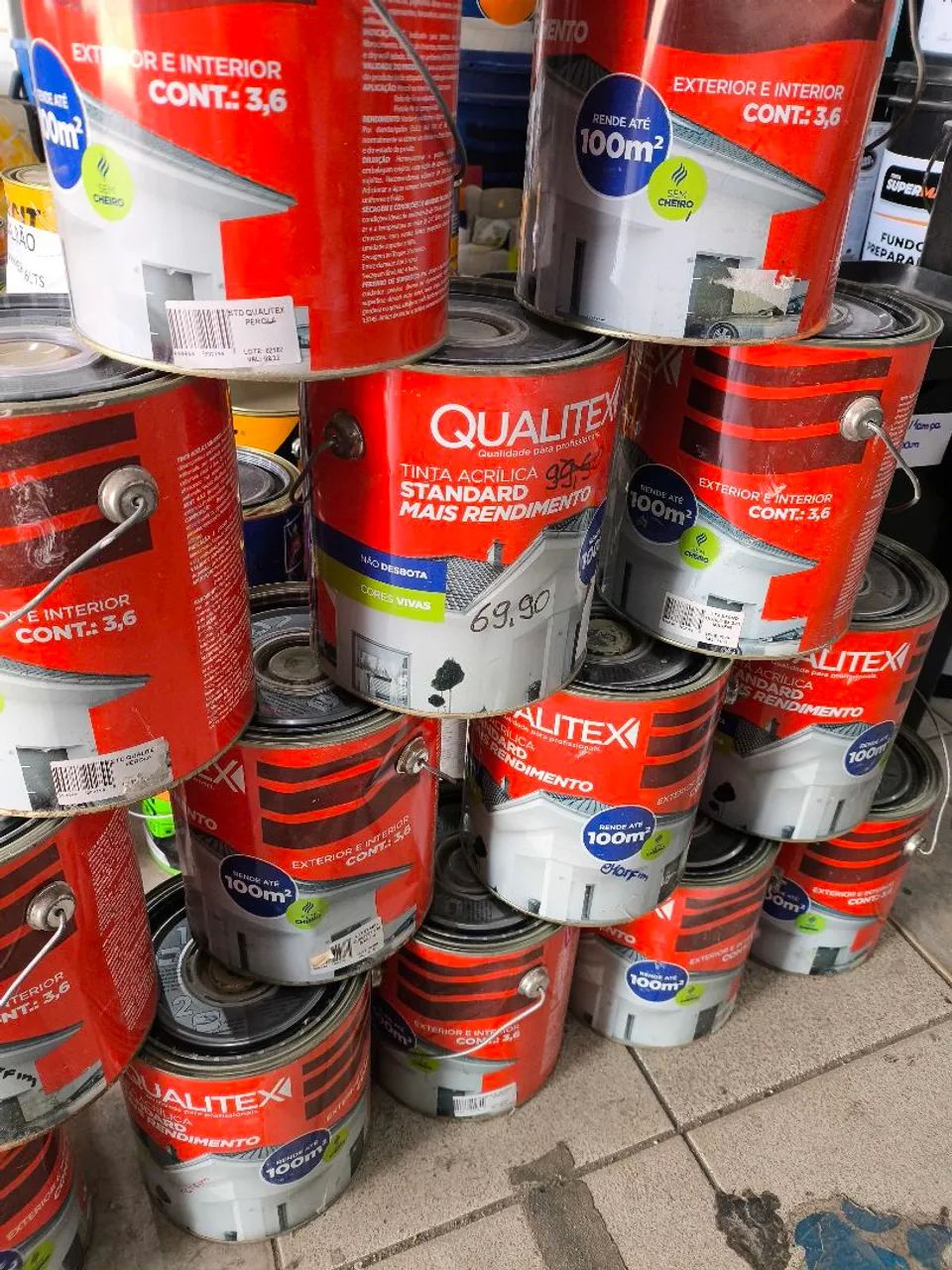 Tinta Acrílica Qualitex 3,6Lts - Marfim e Pérola - Foto 2