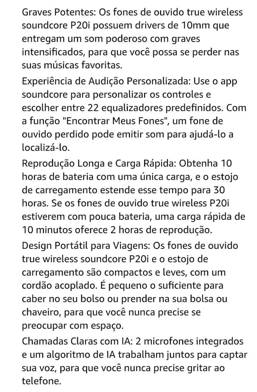 Fones de Ouvido Bluetooth com Longa Duração - Foto 3