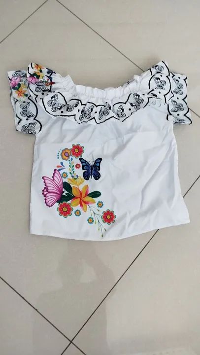 Fantasia Encanto Infantil com Estampa de Borboletas - Foto 3