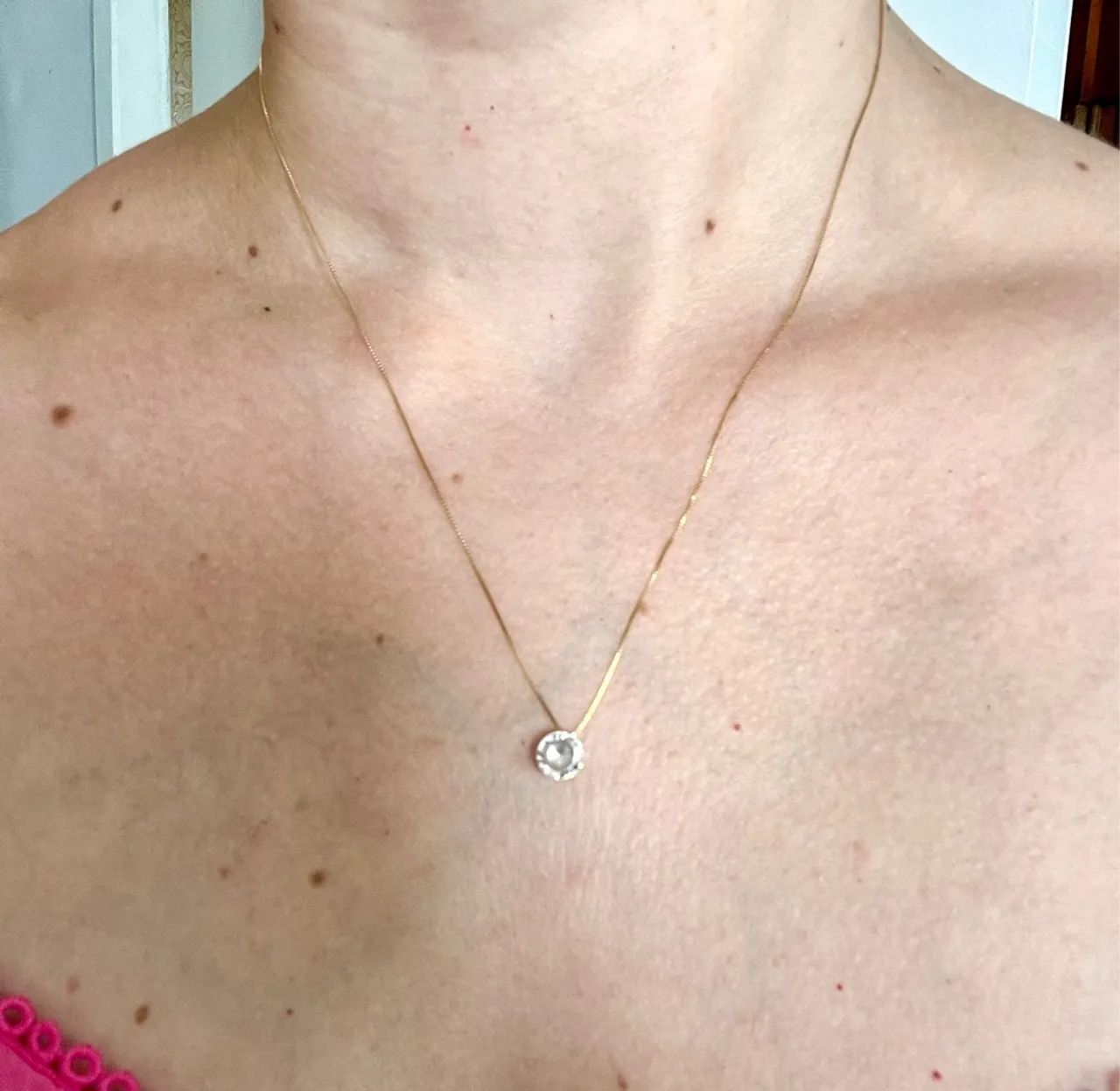Colar Ouro 18k ponto de luz