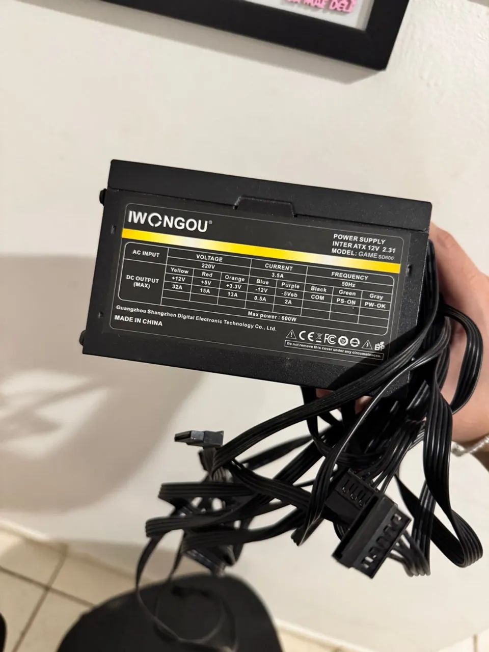 Fonte de Alimentação IWONGOU GAME SD600 600W
