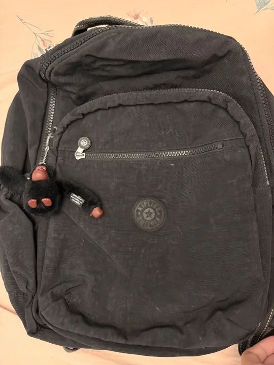 Mochila Kipling preta original 