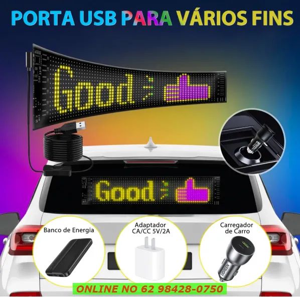 Painel Led Olho Tela Flexível 64x16cm Para Carros Caminhões - Foto 5