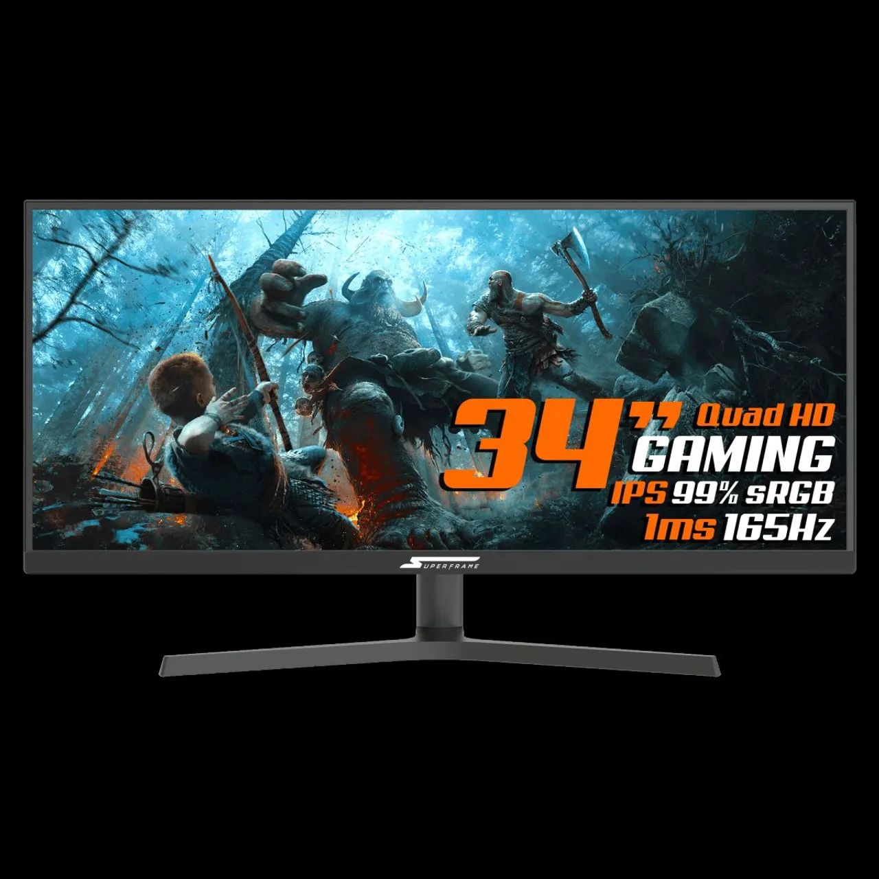 Monitor Gamer SuperFrame Vision Ultra, 34 Polegadas, IPS. Quad HD