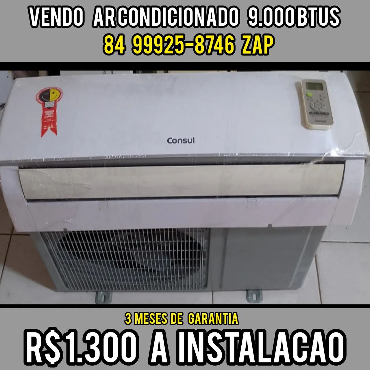 Vendo ar condicionado Consul 9.000 BTUs Convencional 