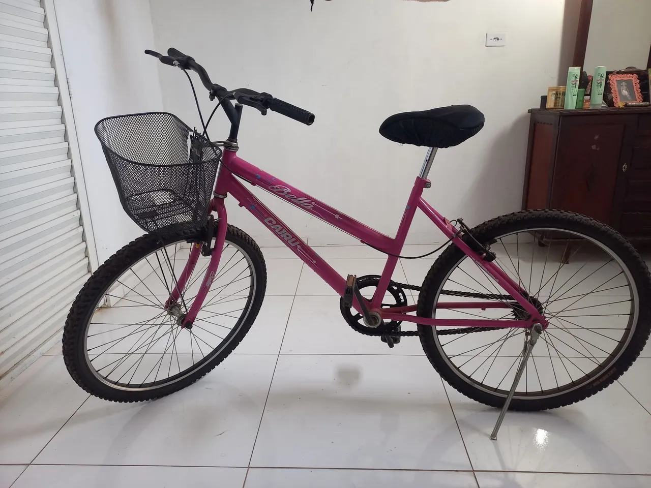 Bicicleta Cairu Bella Rosa com Cesto