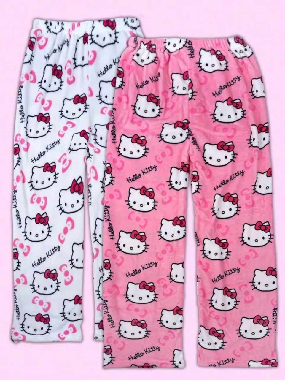 Calça pelúcia Hello Kitty disponível 