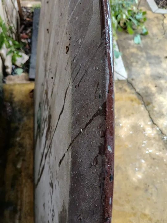 Mesa/Aparador em Granito Sintético Marrom - Foto 2