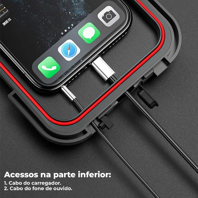 Suporte Celular para Moto e Bicicleta Impermeável IPX6 com Case de Segurança - Foto 3