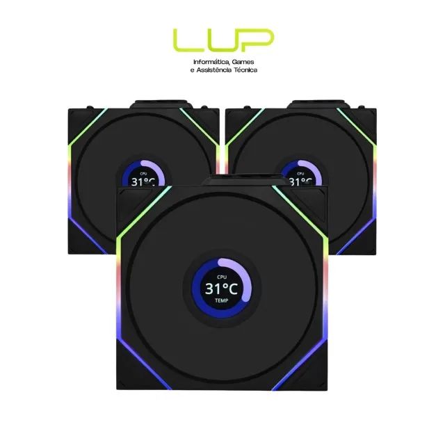 Kit Fan Com 3 Unidades Lian Li Uni Fan TL Wireless - Com tela  (Loja Física)