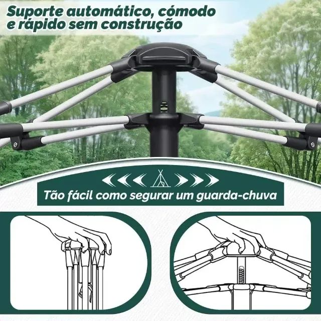 Barraca De Acampamento Grande Para 4 Pessoas 210x210x145cm - Foto 2