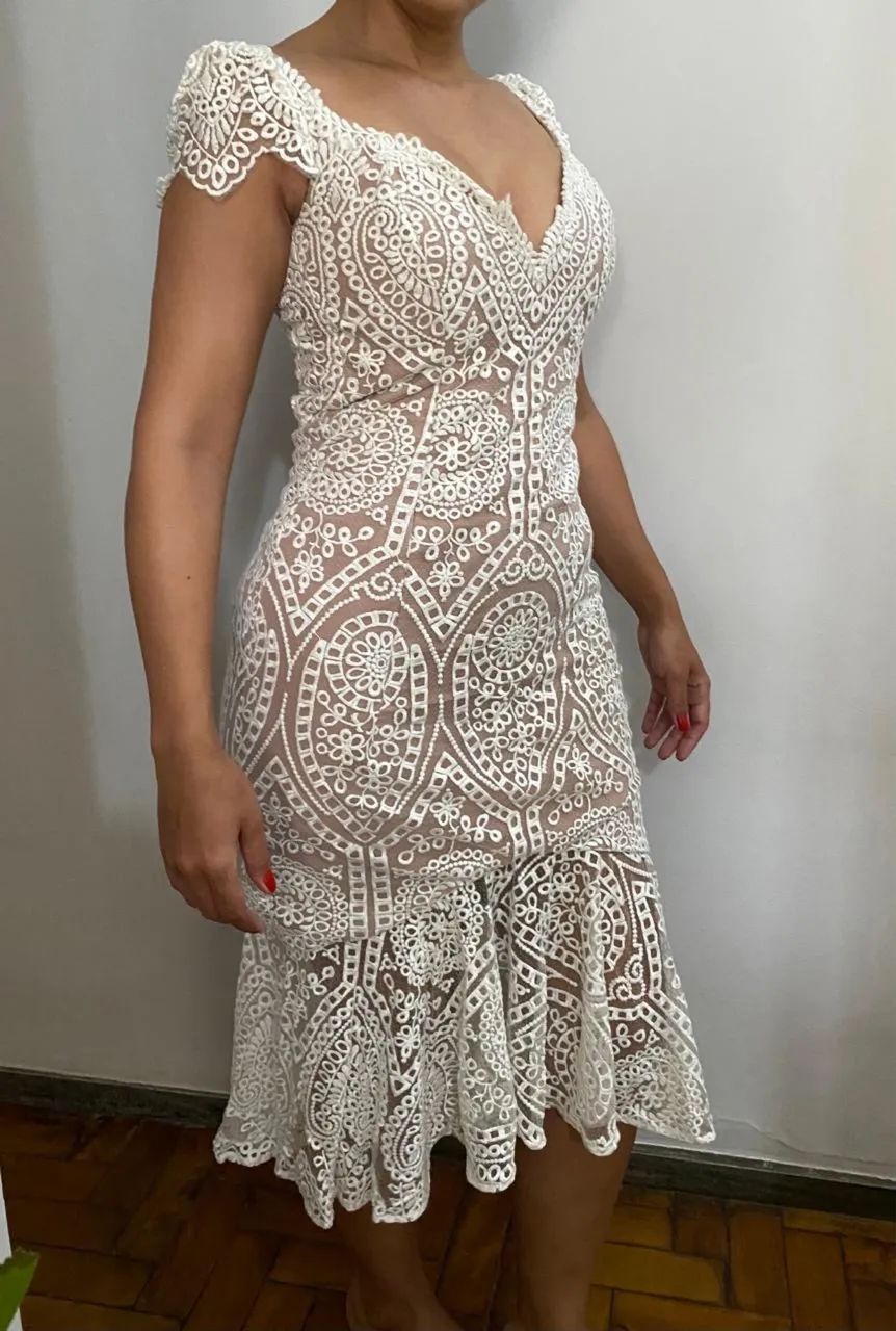 Vestido Renda Branco - Foto 3