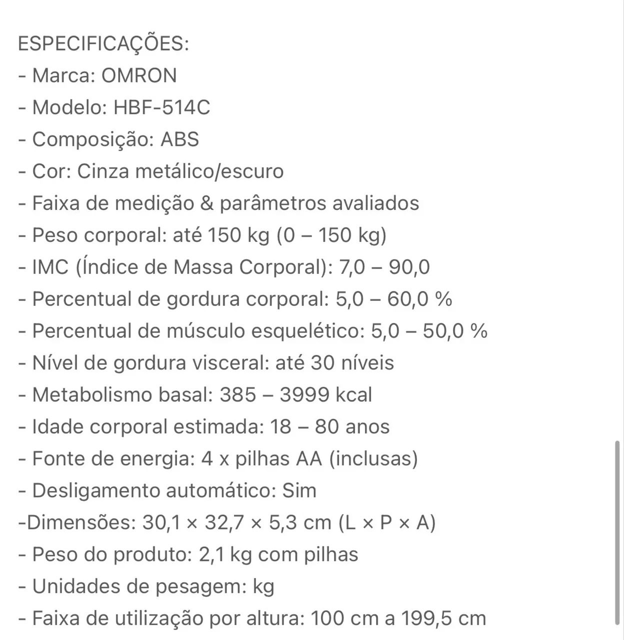 Balança de bio impedância  - Foto 3
