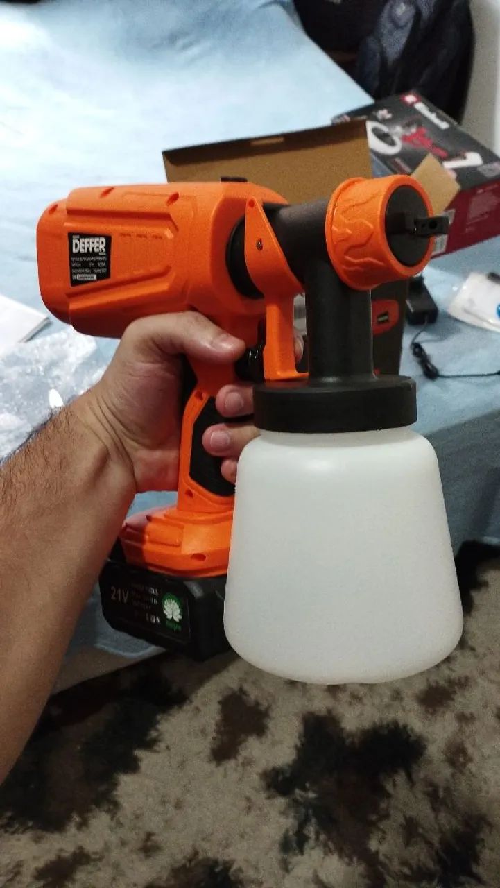 Pistola de Pintura Elétrica a Bateria 21v NOVA 