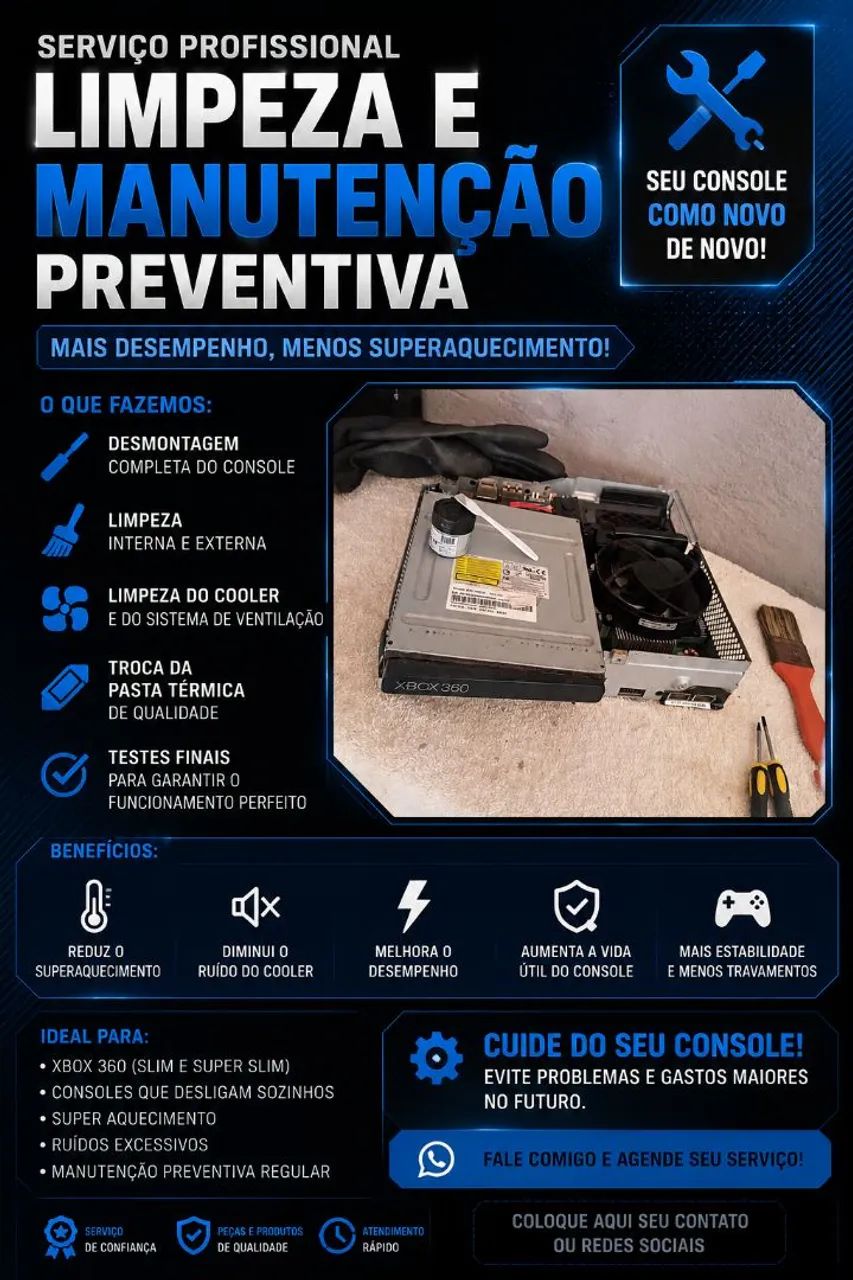 Manutenção preventiva limpeza e troca da pasta térmica